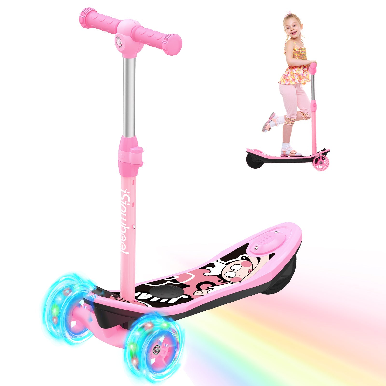 isinwheel® Mini trottinette électrique à 3 roues pour enfants
