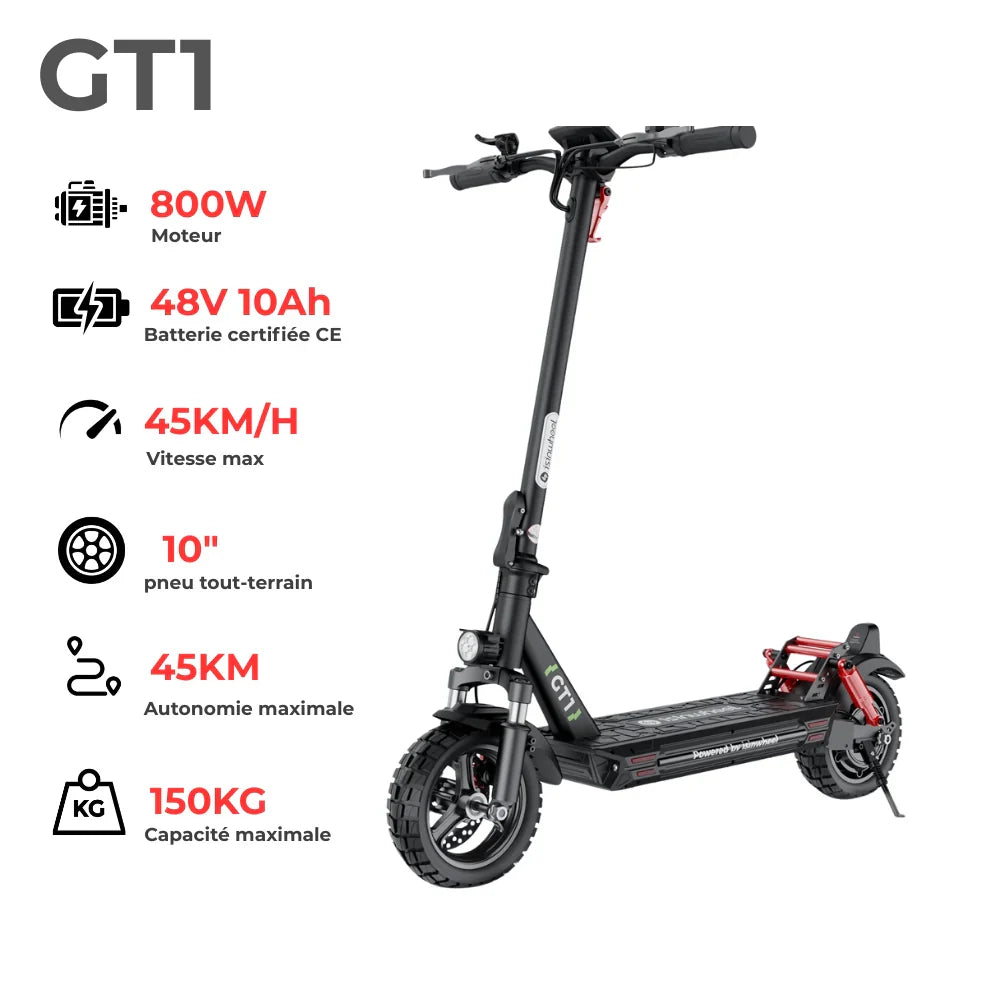isinwheel® S-NOVA Pro Trottinette électrique tout-terrain 1000W