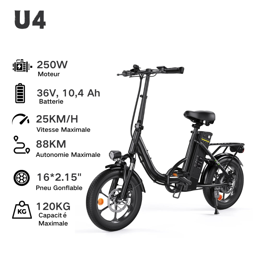 Fat Bike M60 Puissant : Pneus Tout-Terrain, 105km d'Autonomie & Batterie Amovible
