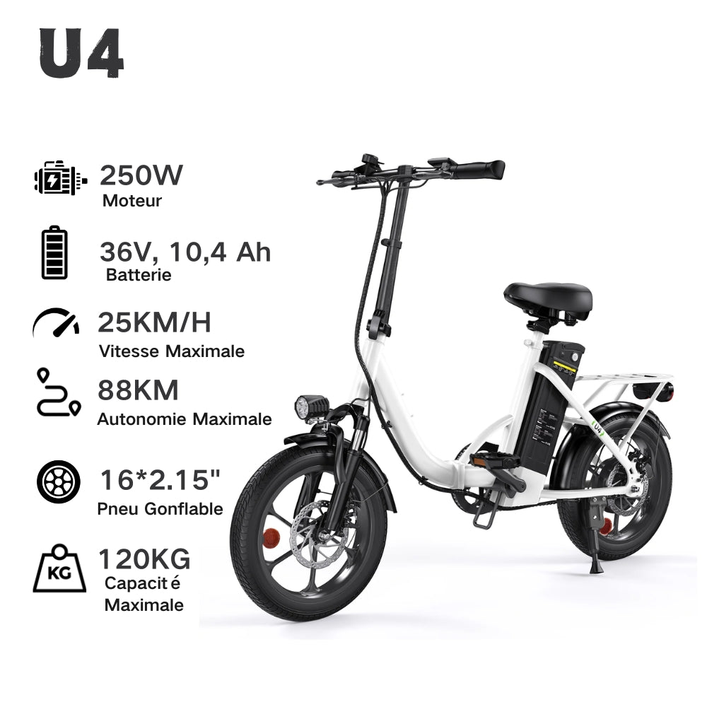 Fat Bike M60 Puissant : Pneus Tout-Terrain, 105km d'Autonomie & Batterie Amovible