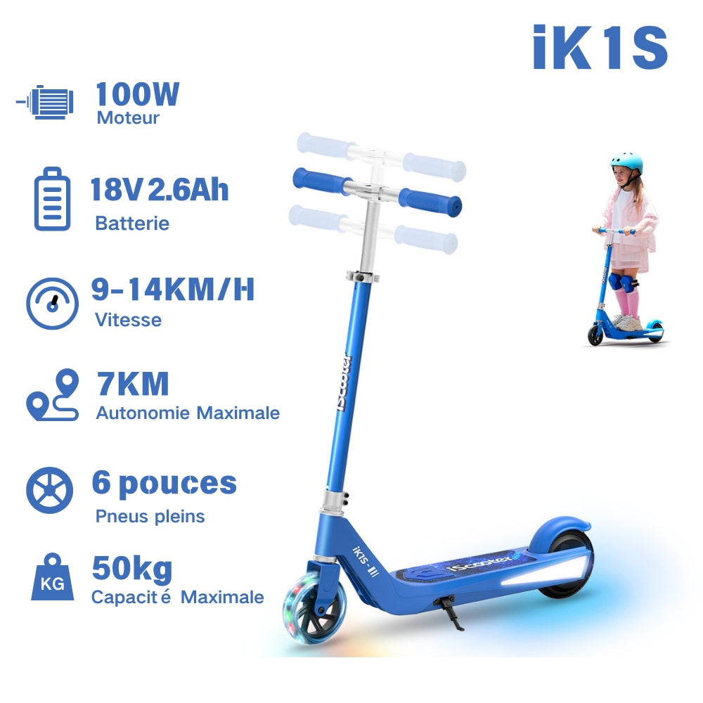 isinwheel S7/S4/iK1S Trottinette électrique réglable pour enfants