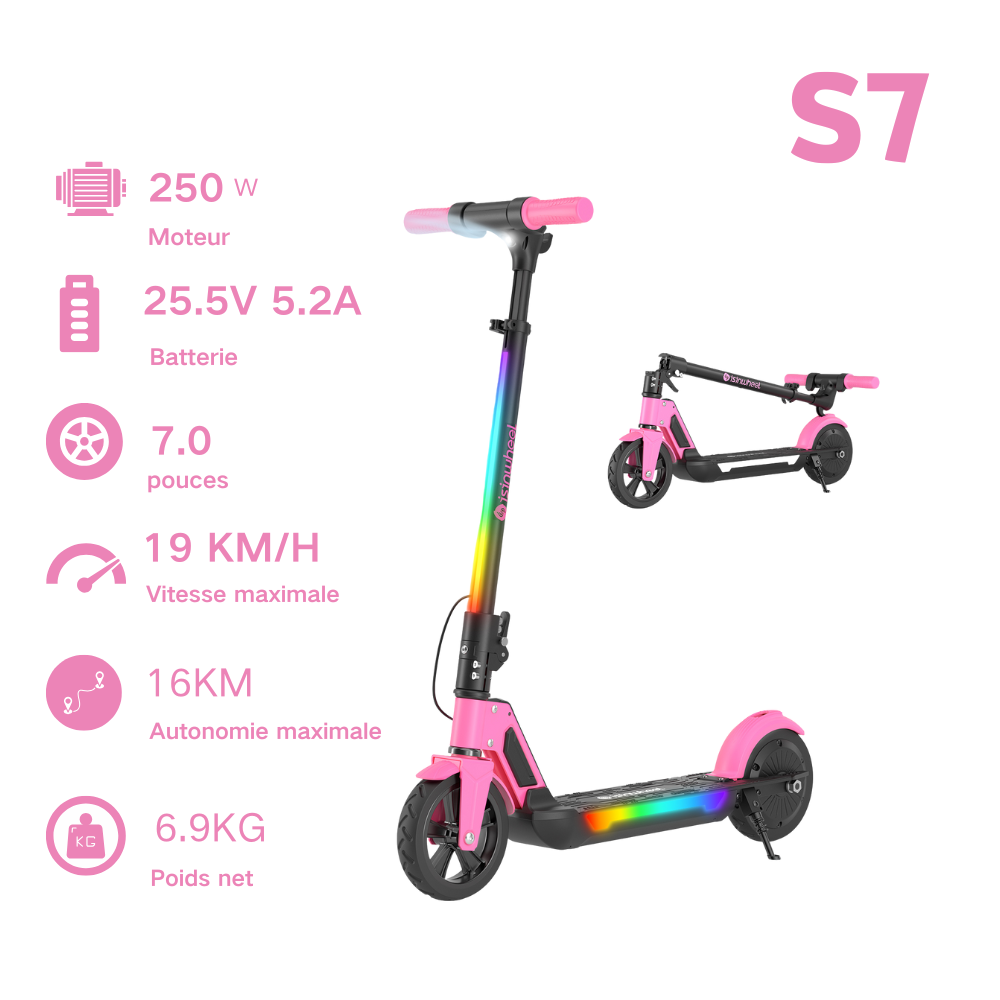 isinwheel S4/S7 /iK1S Trottinette électrique pour enfants