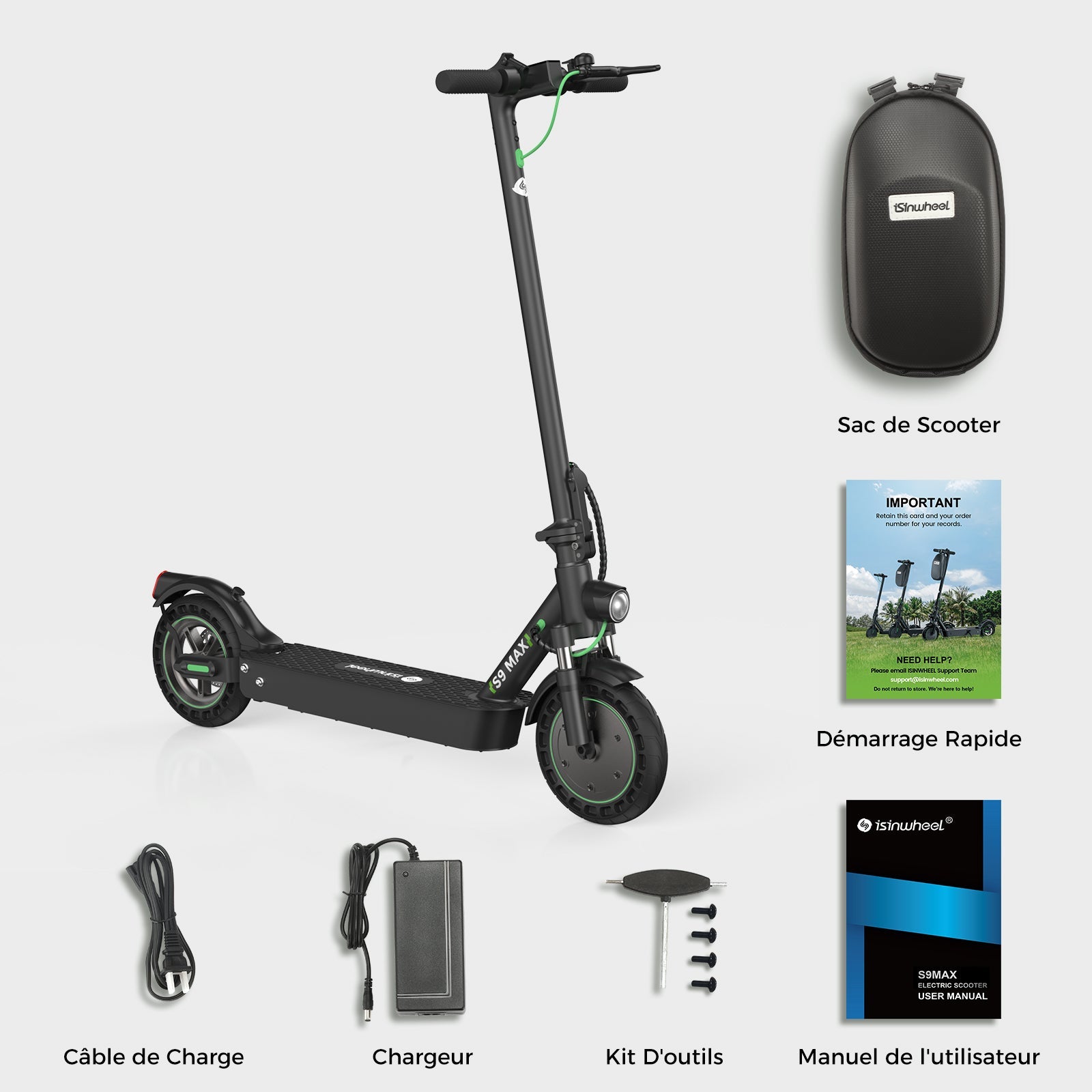 isinwheel® S9MAX Trottinette électrique 500W