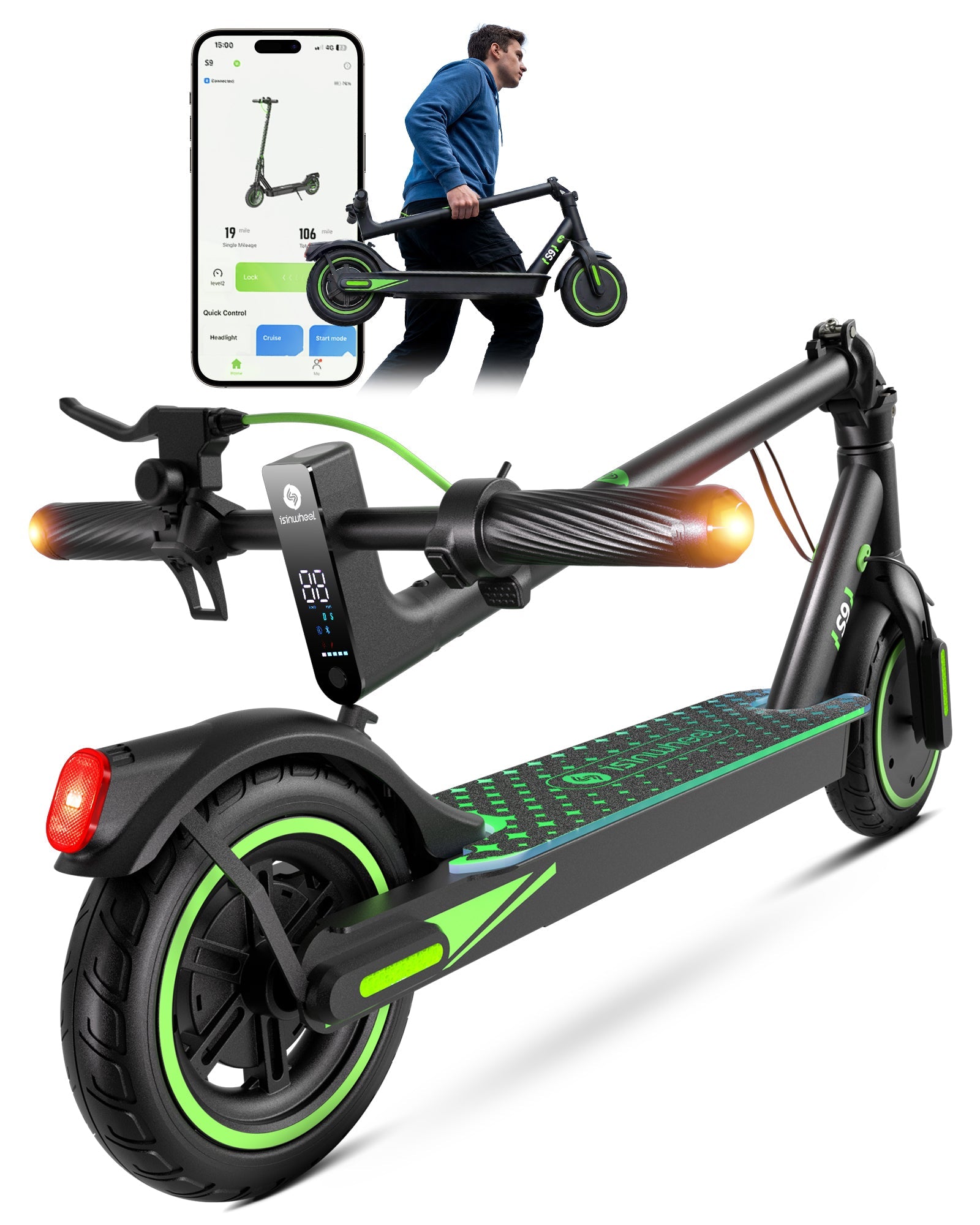 isinwheel® S9 Trottinette électrique 350W