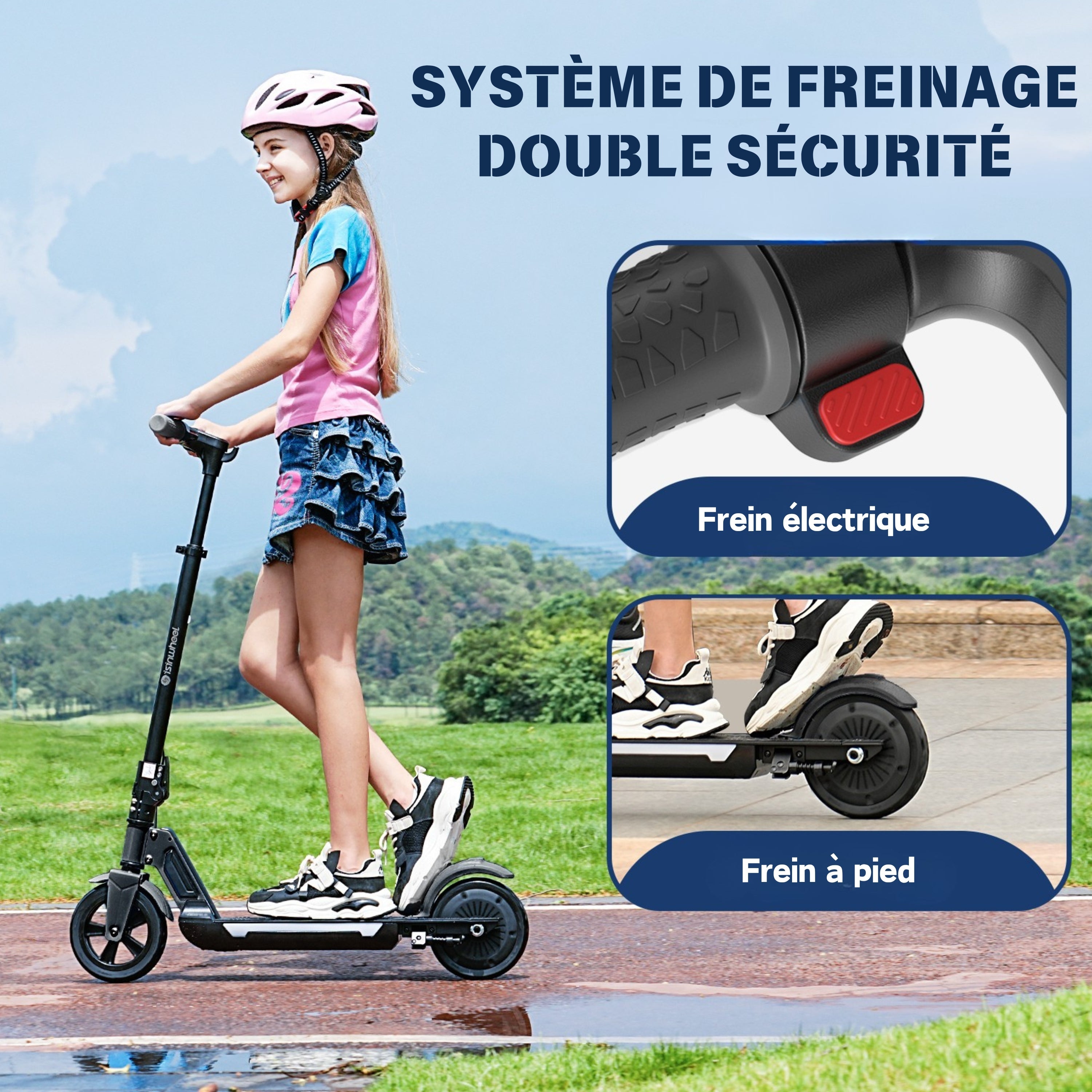 isinwheel S7/S4/iK1S Trottinette électrique réglable pour enfants