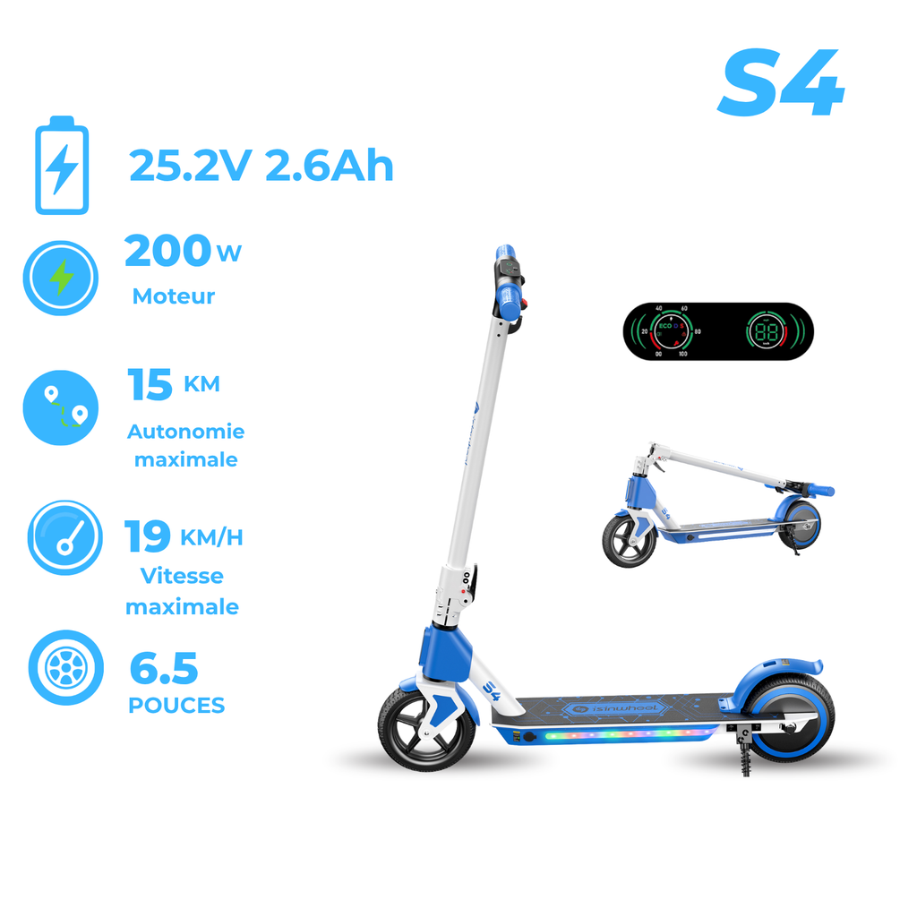 isinwheel S4/S7 /iK1S Trottinette électrique pour enfants
