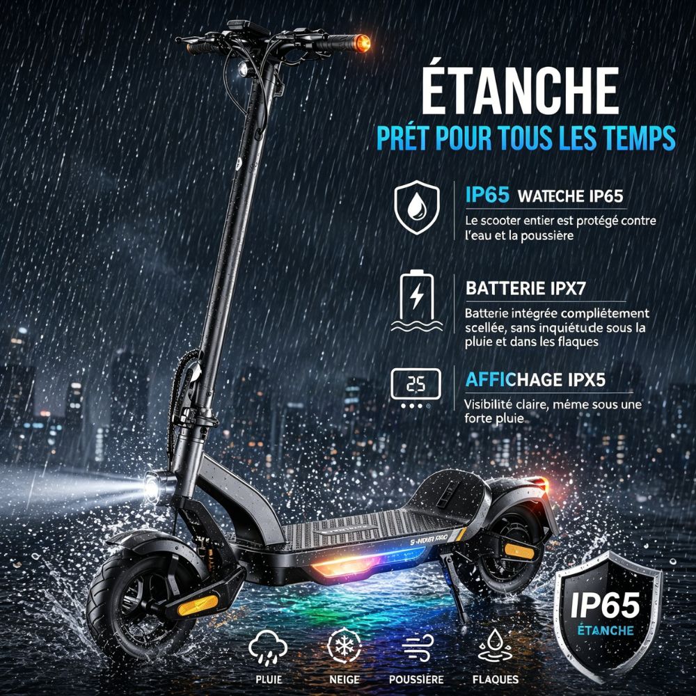 isinwheel® S-NOVA Pro Trottinette électrique tout-terrain 1000W