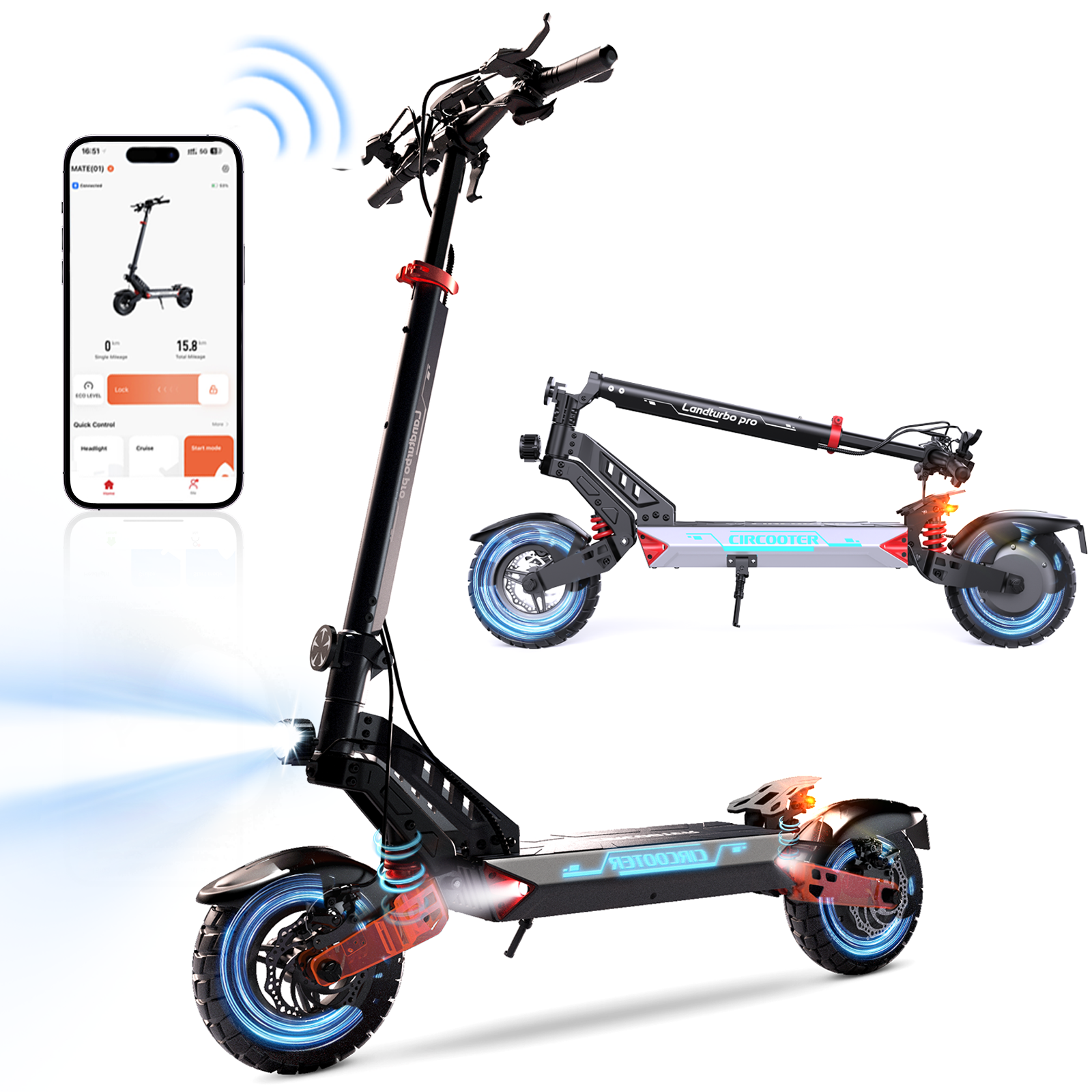 Landturbo Pro Trottinette électrique tout-terrain 1250W
