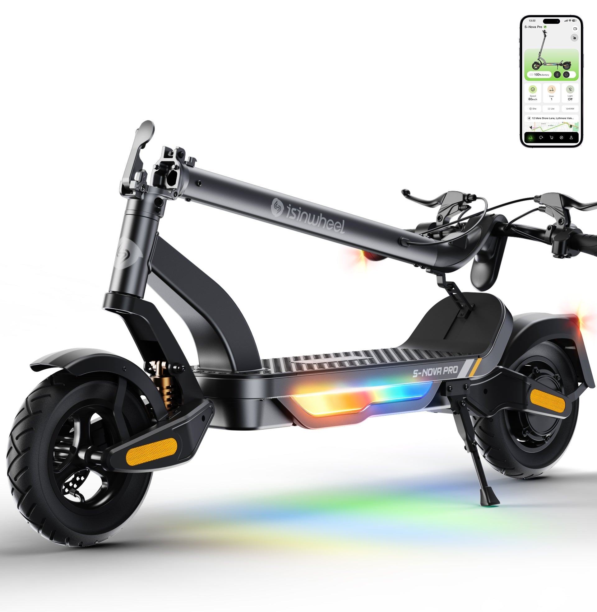 isinwheel® S-NOVA Pro Trottinette électrique tout-terrain 1000W