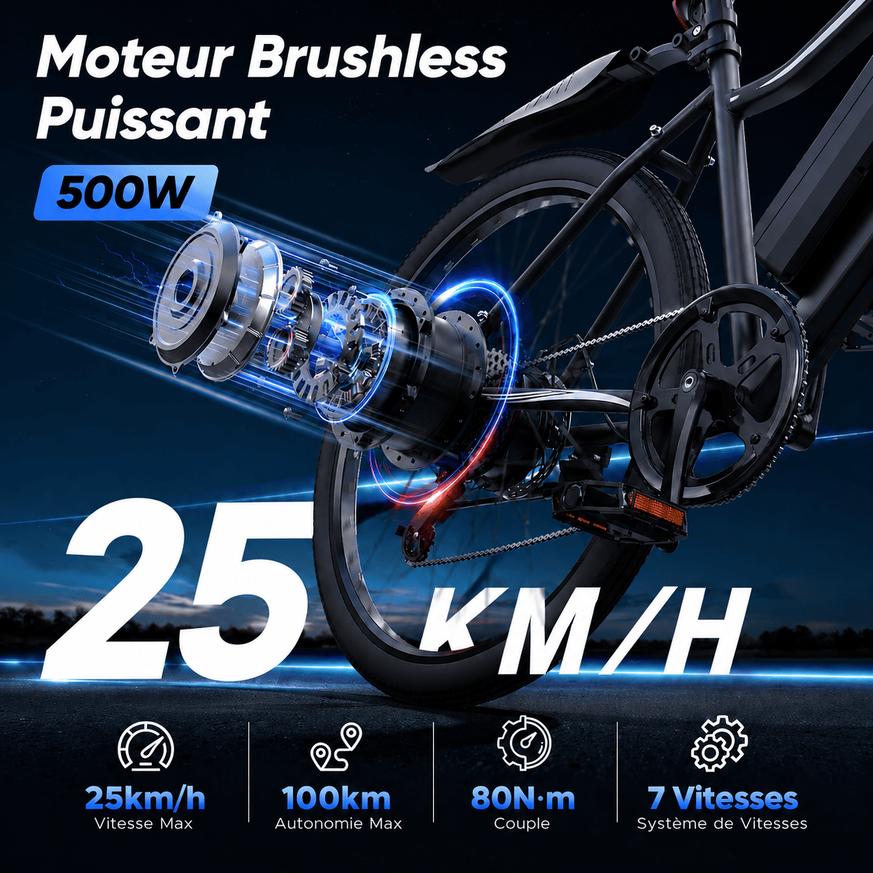 EB3 Vélo électrique tout-terrain pour la navette ou le hors-piste