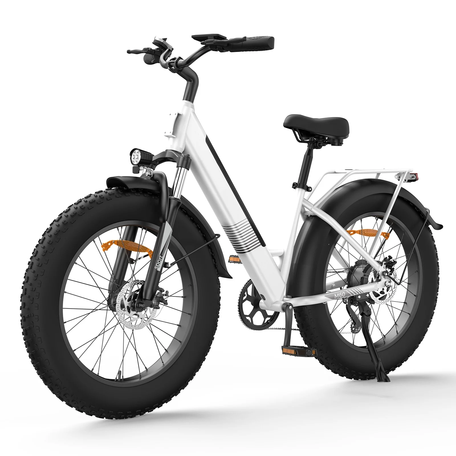 Fat Bike M60 Puissant : Pneus Tout-Terrain, 105km d'Autonomie & Batterie Amovible