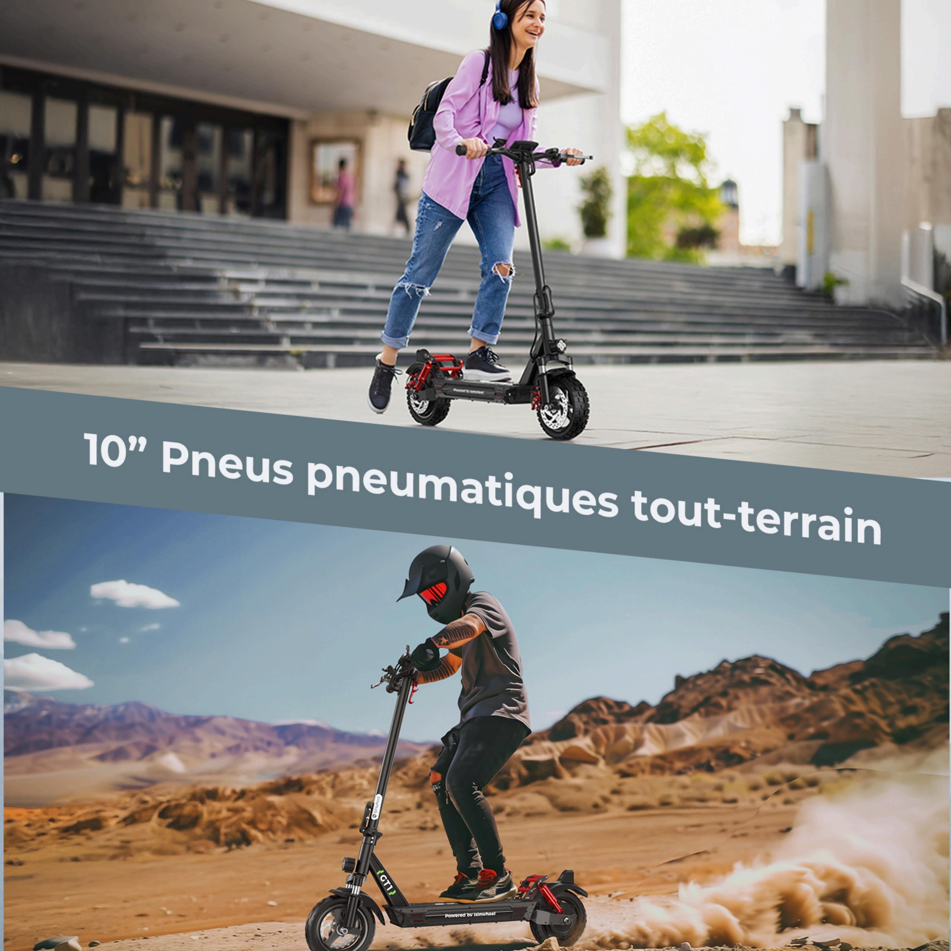 isinwheel GT1 Trottinette électrique tout terrain 800W