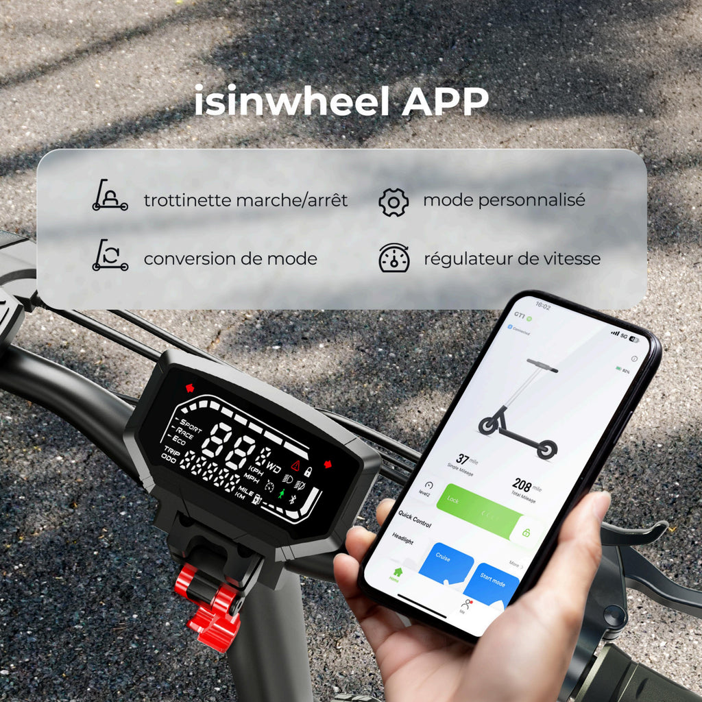 isinwheel GT1 Trottinette électrique tout terrain 800W