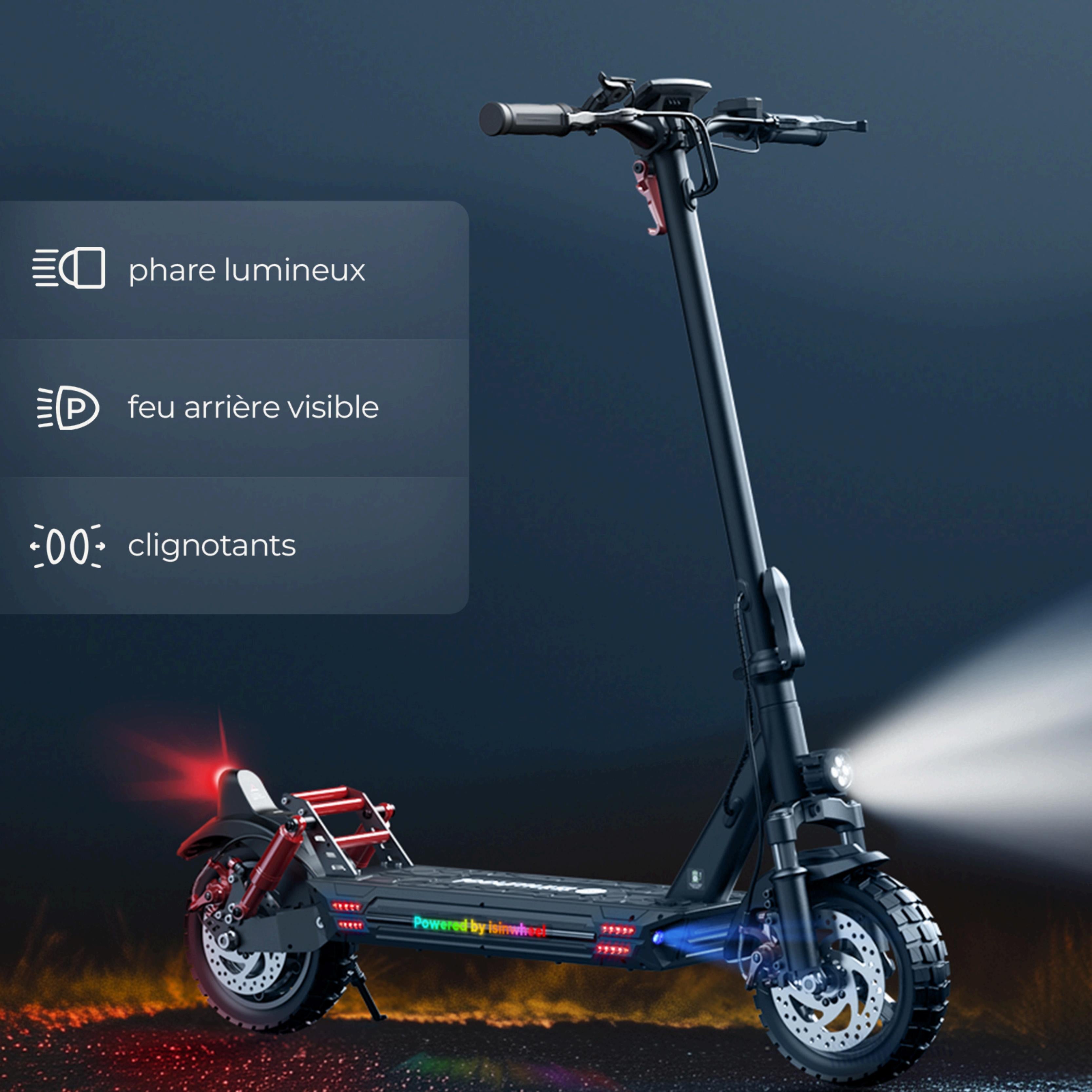 isinwheel GT1 Trottinette électrique tout terrain 800W