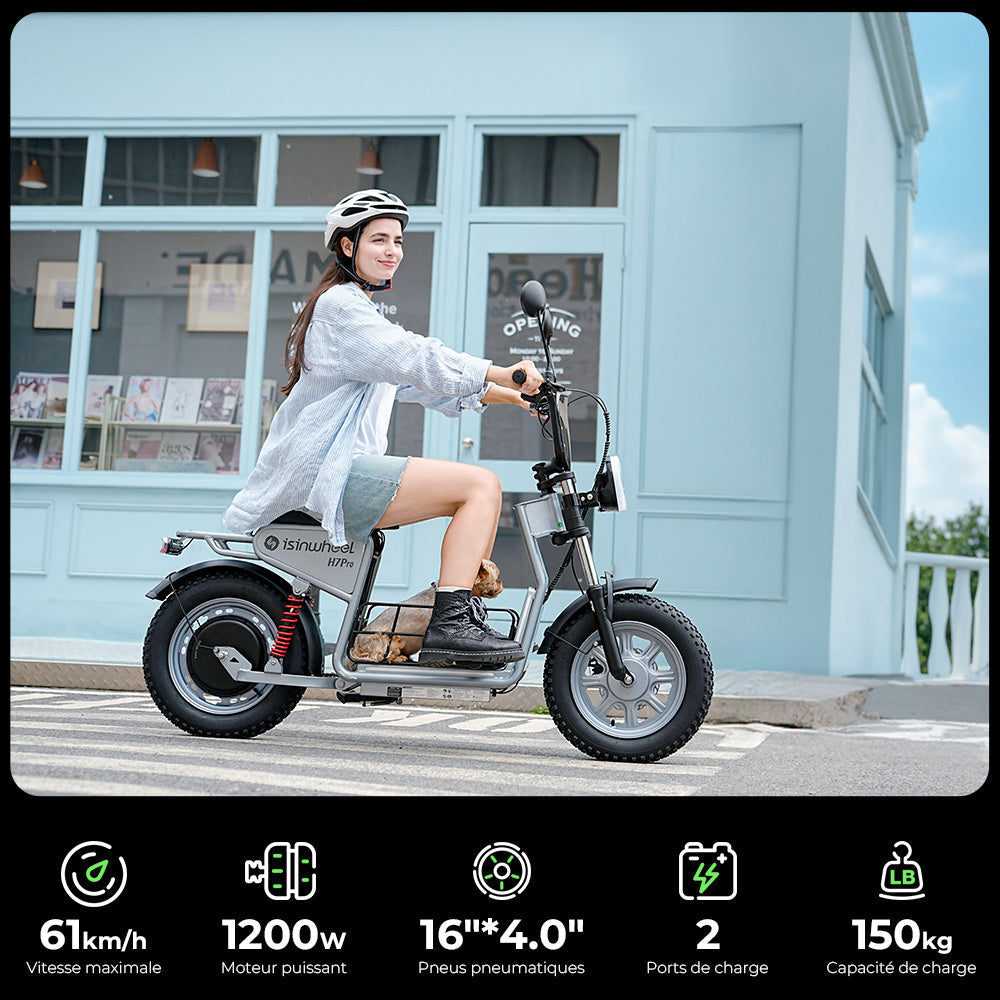 isinwheel H7Pro Trottinette électrique 1200W avec siège