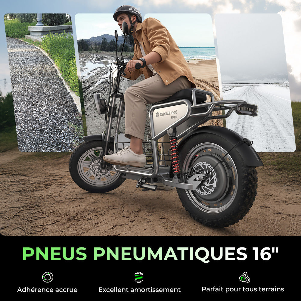 isinwheel H7Pro Trottinette électrique 1200W avec siège