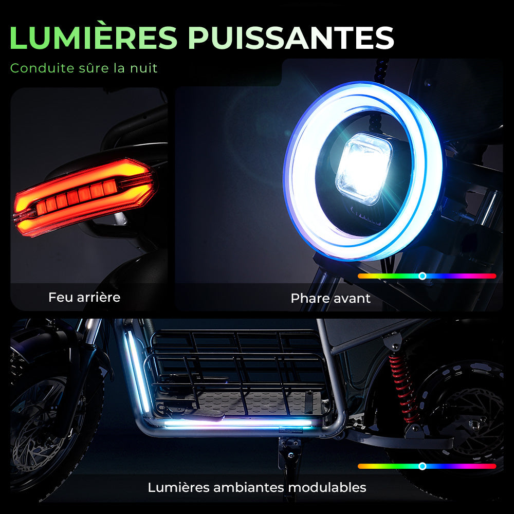 isinwheel H7Pro Trottinette électrique 1200W avec siège