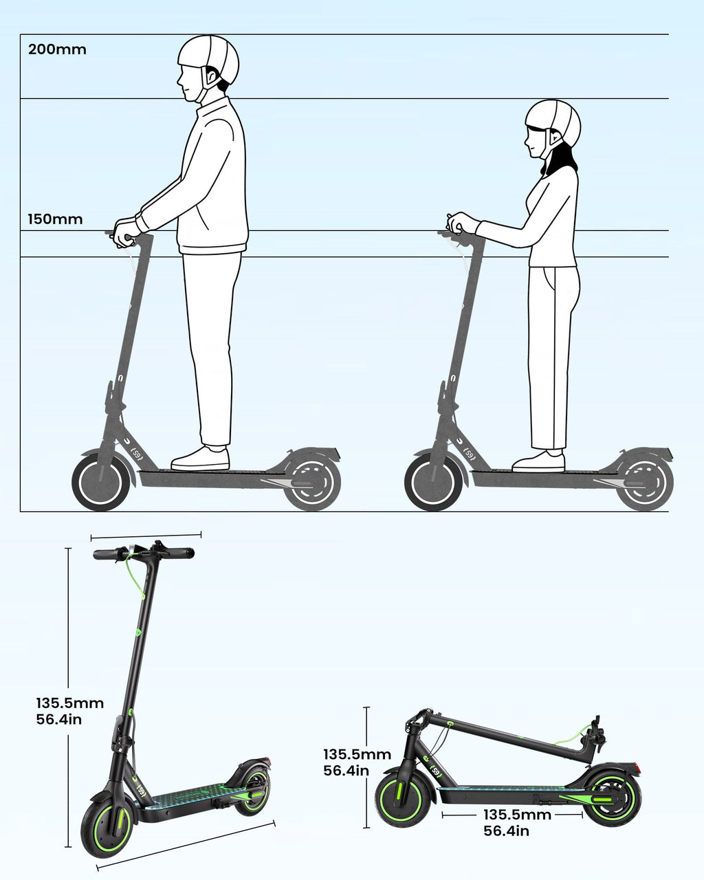 isinwheel® S9 Trottinette électrique 350W