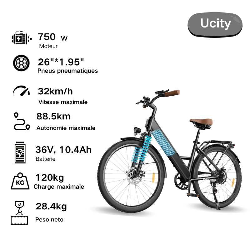 U2 Vélo Électrique Ville Femme et Homme