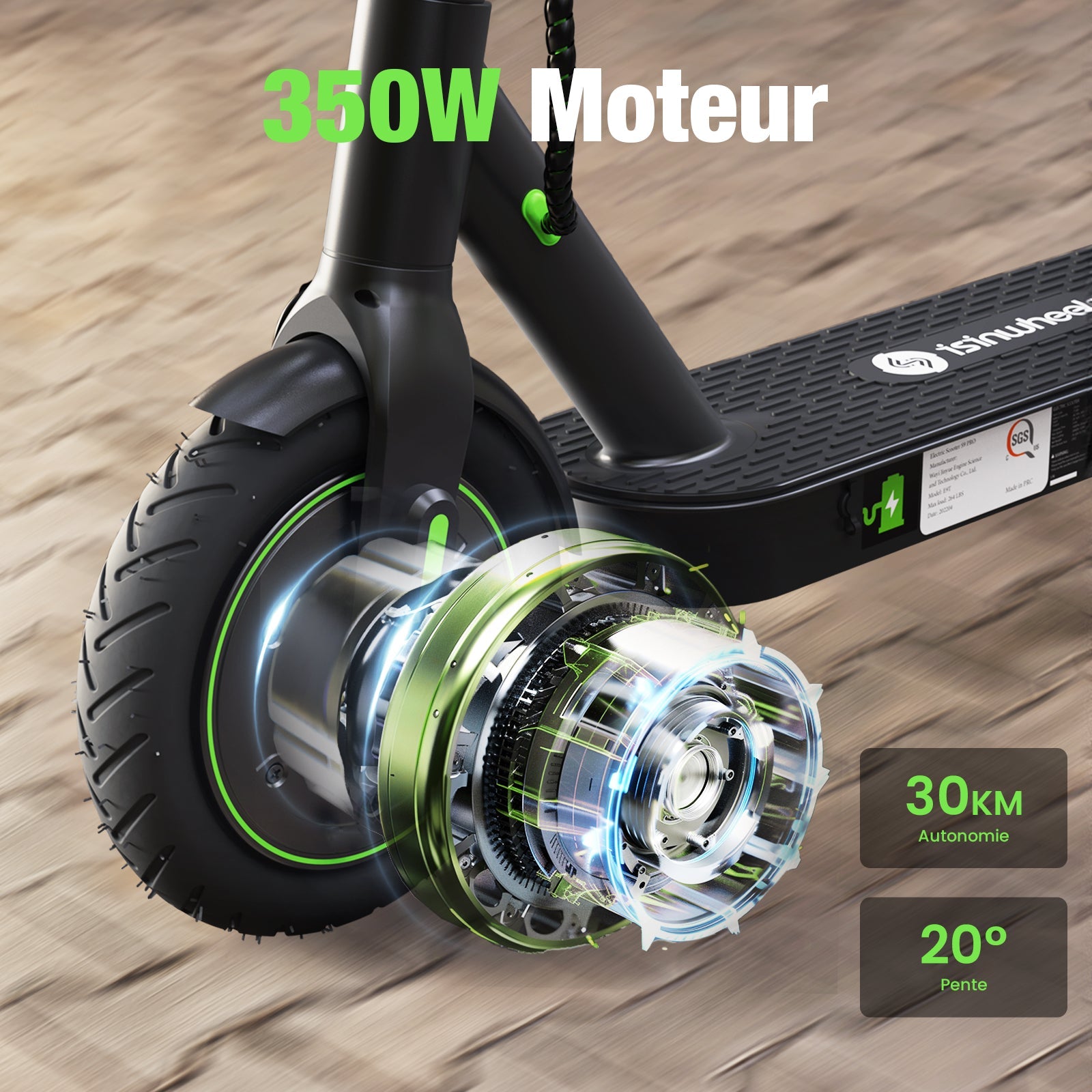isinwheel® S9/S9Pro Trottinette électrique 350W